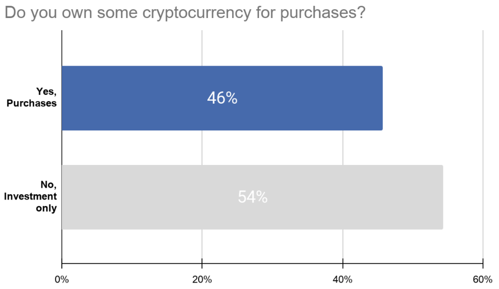 Chart showing purpose for cryptocurrency ownership in America.
